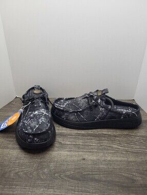 Hey Dude Jelly Roll Limted Edition Wally Comf Slip-On Black Camo Men US 10 New